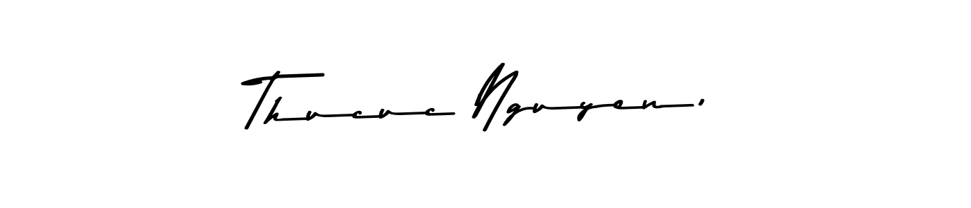 You should practise on your own different ways (Asem Kandis PERSONAL USE) to write your name (Thucuc Nguyen,) in signature. don't let someone else do it for you. Thucuc Nguyen, signature style 9 images and pictures png