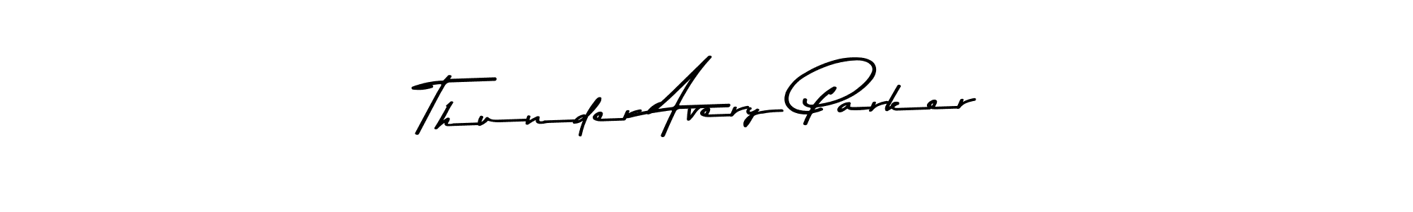 Make a beautiful signature design for name Thunder Avery Parker. With this signature (Asem Kandis PERSONAL USE) style, you can create a handwritten signature for free. Thunder Avery Parker signature style 9 images and pictures png