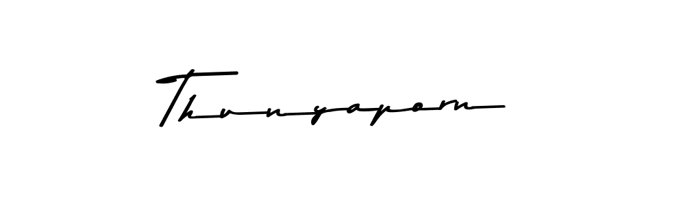 Design your own signature with our free online signature maker. With this signature software, you can create a handwritten (Asem Kandis PERSONAL USE) signature for name Thunyaporn. Thunyaporn signature style 9 images and pictures png