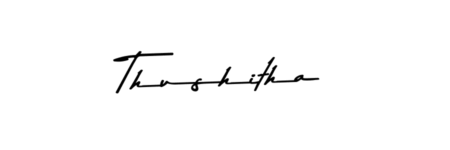 Make a beautiful signature design for name Thushitha. With this signature (Asem Kandis PERSONAL USE) style, you can create a handwritten signature for free. Thushitha signature style 9 images and pictures png
