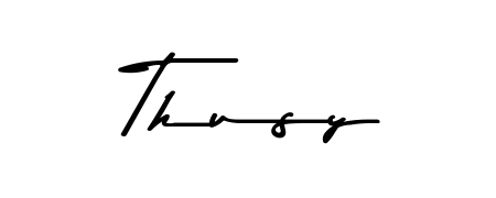 Looking for an artistic signature for Thusy? The Asem Kandis PERSONAL USE calligraphy style gives a sophisticated flow suitable for business cards and emails. Thusy signature style 9 images and pictures png