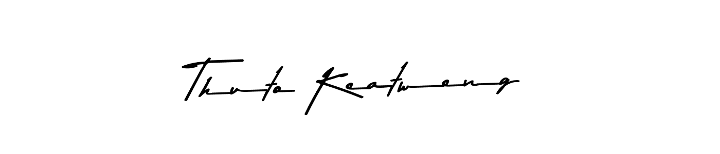 You should practise on your own different ways (Asem Kandis PERSONAL USE) to write your name (Thuto Keatweng) in signature. don't let someone else do it for you. Thuto Keatweng signature style 9 images and pictures png