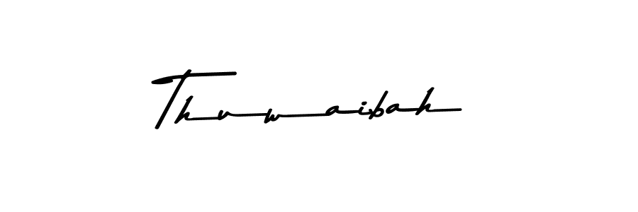 How to make Thuwaibah name signature. Use Asem Kandis PERSONAL USE style for creating short signs online. This is the latest handwritten sign. Thuwaibah signature style 9 images and pictures png