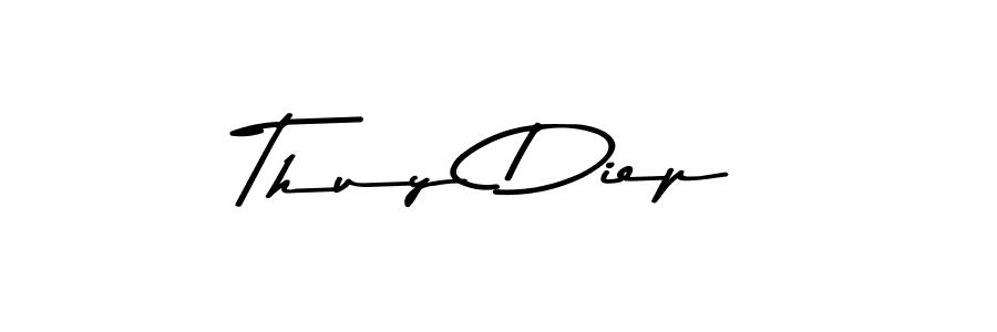 Create a beautiful signature design for name Thuy Diep. With this signature (Asem Kandis PERSONAL USE) fonts, you can make a handwritten signature for free. Thuy Diep signature style 9 images and pictures png