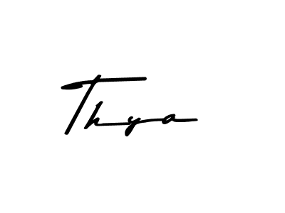 How to make Thya name signature. Use Asem Kandis PERSONAL USE style for creating short signs online. This is the latest handwritten sign. Thya signature style 9 images and pictures png