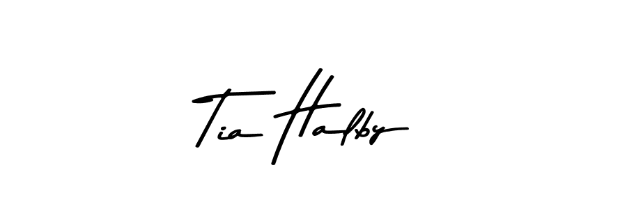 How to make Tia Halby name signature. Use Asem Kandis PERSONAL USE style for creating short signs online. This is the latest handwritten sign. Tia Halby signature style 9 images and pictures png