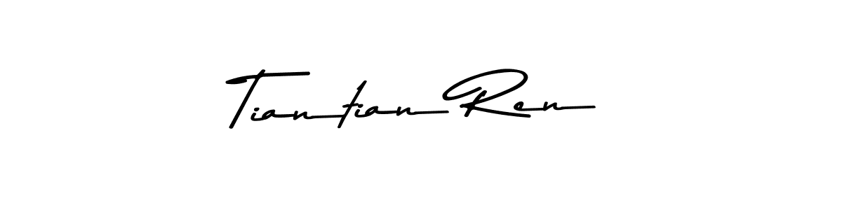 Create a beautiful signature design for name Tiantian Ren. With this signature (Asem Kandis PERSONAL USE) fonts, you can make a handwritten signature for free. Tiantian Ren signature style 9 images and pictures png