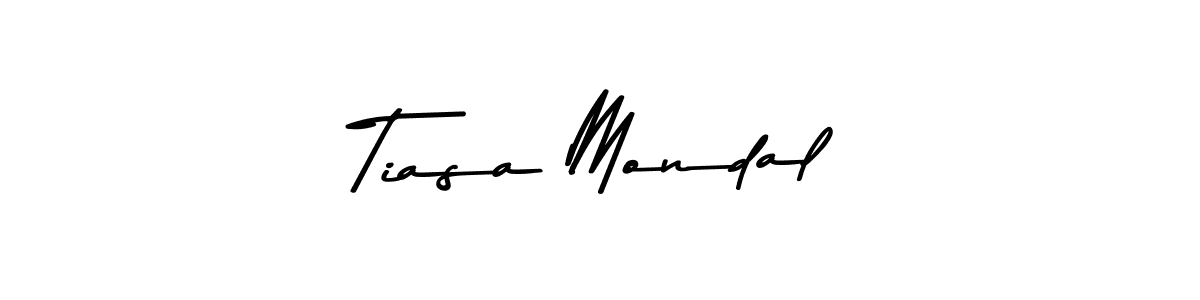 The best way (Asem Kandis PERSONAL USE) to make a short signature is to pick only two or three words in your name. The name Tiasa Mondal include a total of six letters. For converting this name. Tiasa Mondal signature style 9 images and pictures png