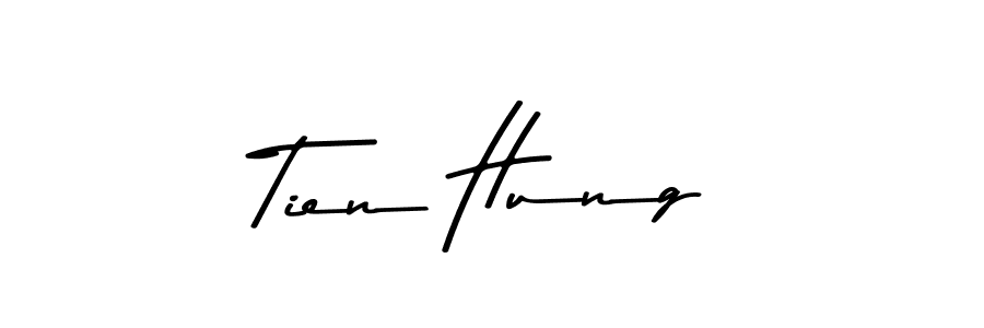 This is the best signature style for the Tien Hung name. Also you like these signature font (Asem Kandis PERSONAL USE). Mix name signature. Tien Hung signature style 9 images and pictures png