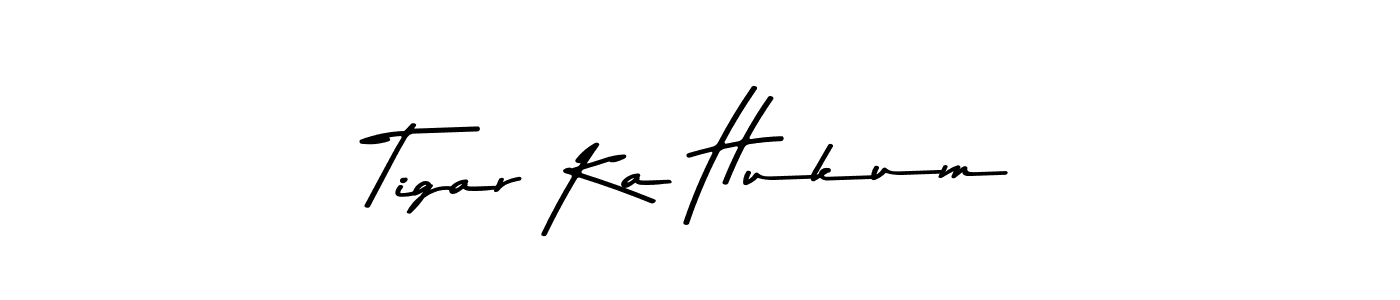 How to make Tigar Ka Hukum name signature. Use Asem Kandis PERSONAL USE style for creating short signs online. This is the latest handwritten sign. Tigar Ka Hukum signature style 9 images and pictures png