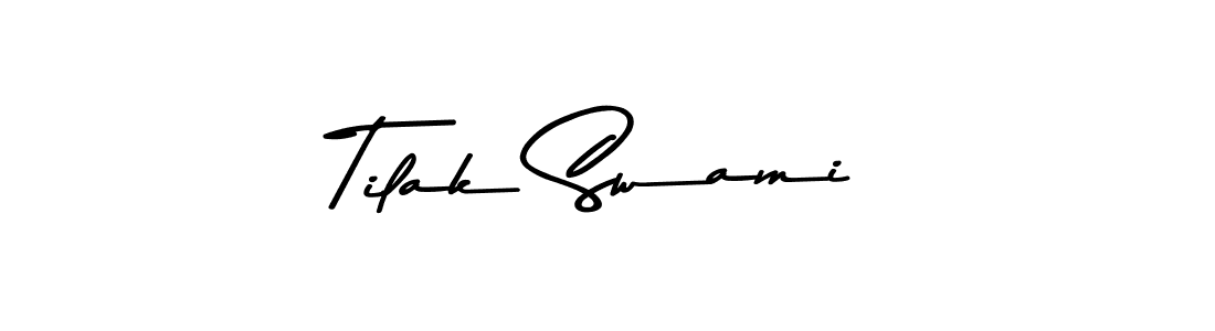 How to make Tilak Swami name signature. Use Asem Kandis PERSONAL USE style for creating short signs online. This is the latest handwritten sign. Tilak Swami signature style 9 images and pictures png