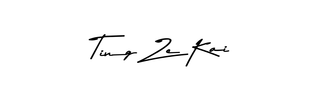 How to make Ting Ze Kai name signature. Use Asem Kandis PERSONAL USE style for creating short signs online. This is the latest handwritten sign. Ting Ze Kai signature style 9 images and pictures png