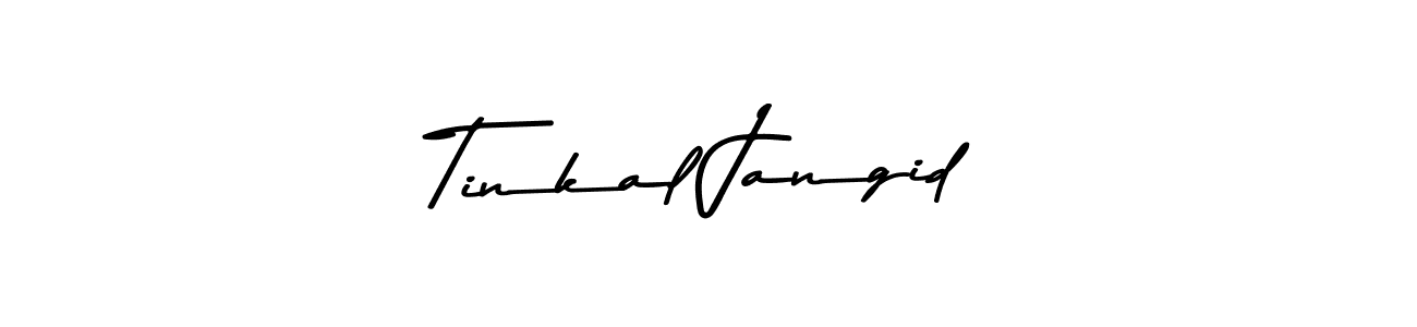 Create a beautiful signature design for name Tinkal Jangid. With this signature (Asem Kandis PERSONAL USE) fonts, you can make a handwritten signature for free. Tinkal Jangid signature style 9 images and pictures png