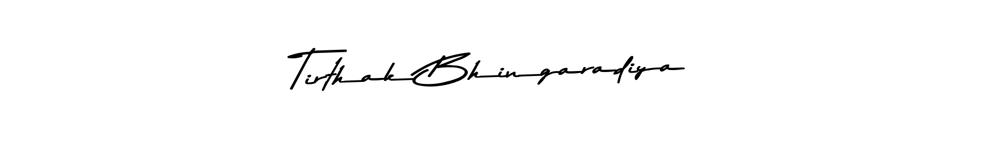 Use a signature maker to create a handwritten signature online. With this signature software, you can design (Asem Kandis PERSONAL USE) your own signature for name Tirthak Bhingaradiya. Tirthak Bhingaradiya signature style 9 images and pictures png