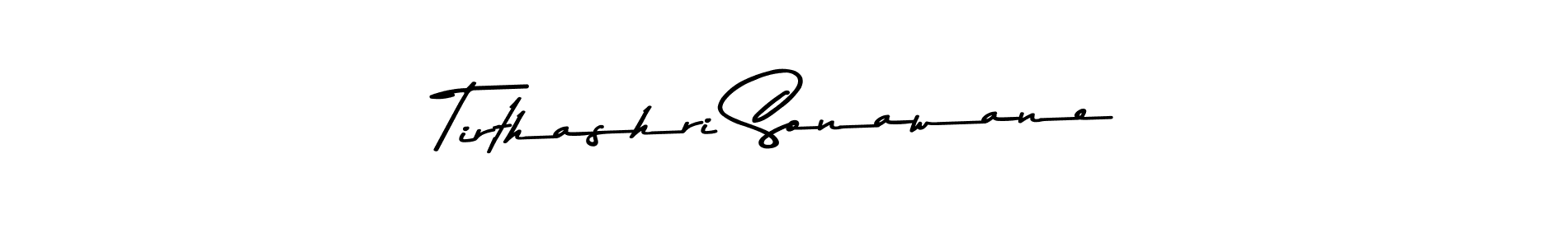 The best way (Asem Kandis PERSONAL USE) to make a short signature is to pick only two or three words in your name. The name Tirthashri Sonawane include a total of six letters. For converting this name. Tirthashri Sonawane signature style 9 images and pictures png