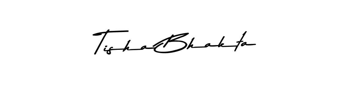 How to make Tisha Bhakta name signature. Use Asem Kandis PERSONAL USE style for creating short signs online. This is the latest handwritten sign. Tisha Bhakta signature style 9 images and pictures png