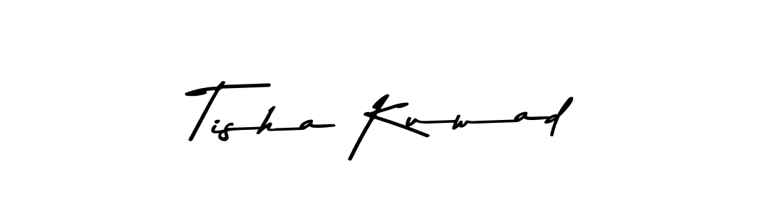 The best way (Asem Kandis PERSONAL USE) to make a short signature is to pick only two or three words in your name. The name Tisha Kuwad include a total of six letters. For converting this name. Tisha Kuwad signature style 9 images and pictures png