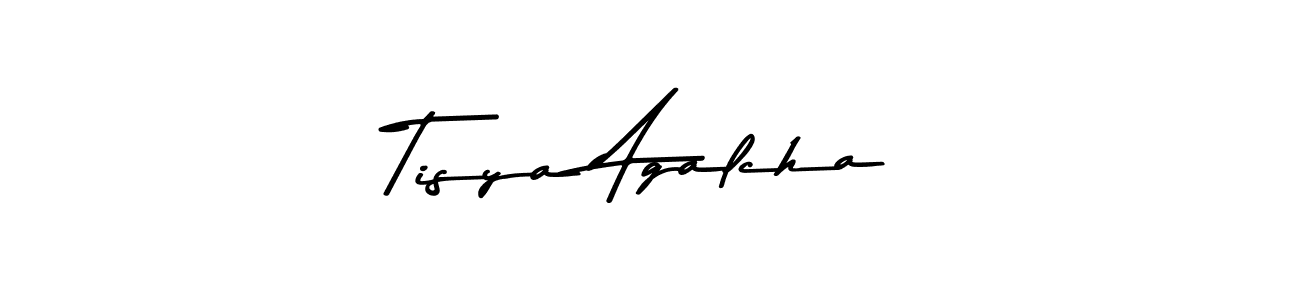 You should practise on your own different ways (Asem Kandis PERSONAL USE) to write your name (Tisya Agalcha) in signature. don't let someone else do it for you. Tisya Agalcha signature style 9 images and pictures png