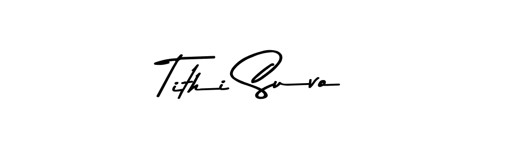 Make a beautiful signature design for name Tithi Suvo. With this signature (Asem Kandis PERSONAL USE) style, you can create a handwritten signature for free. Tithi Suvo signature style 9 images and pictures png