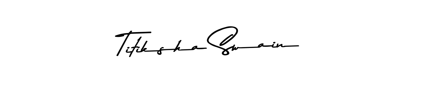 Asem Kandis PERSONAL USE is a professional signature style that is perfect for those who want to add a touch of class to their signature. It is also a great choice for those who want to make their signature more unique. Get Titiksha Swain name to fancy signature for free. Titiksha Swain signature style 9 images and pictures png