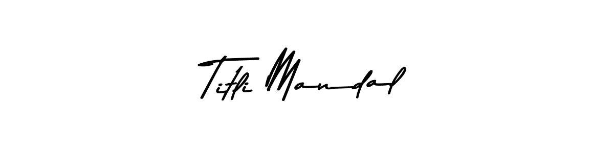 How to make Titli Mandal name signature. Use Asem Kandis PERSONAL USE style for creating short signs online. This is the latest handwritten sign. Titli Mandal signature style 9 images and pictures png