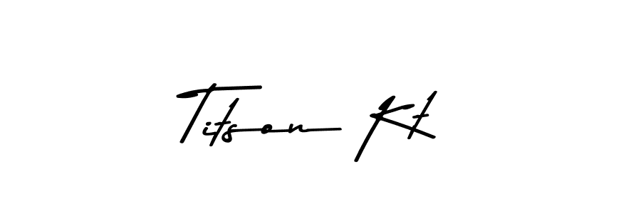 Similarly Asem Kandis PERSONAL USE is the best handwritten signature design. Signature creator online .You can use it as an online autograph creator for name Titson Kt. Titson Kt signature style 9 images and pictures png