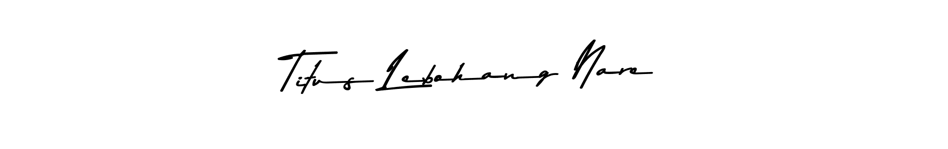 The best way (Asem Kandis PERSONAL USE) to make a short signature is to pick only two or three words in your name. The name Titus Lebohang Nare include a total of six letters. For converting this name. Titus Lebohang Nare signature style 9 images and pictures png