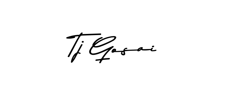 Make a beautiful signature design for name Tj Gosai. With this signature (Asem Kandis PERSONAL USE) style, you can create a handwritten signature for free. Tj Gosai signature style 9 images and pictures png