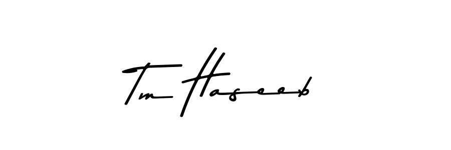 Create a beautiful signature design for name Tm Haseeb. With this signature (Asem Kandis PERSONAL USE) fonts, you can make a handwritten signature for free. Tm Haseeb signature style 9 images and pictures png
