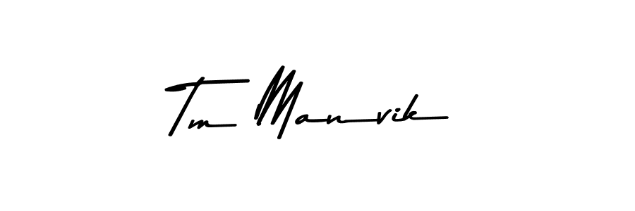Design your own signature with our free online signature maker. With this signature software, you can create a handwritten (Asem Kandis PERSONAL USE) signature for name Tm Manvik. Tm Manvik signature style 9 images and pictures png