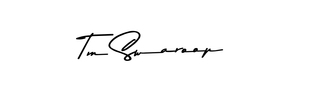 Make a beautiful signature design for name Tm Swaroop. With this signature (Asem Kandis PERSONAL USE) style, you can create a handwritten signature for free. Tm Swaroop signature style 9 images and pictures png