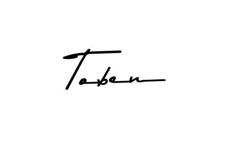 How to make Toben name signature. Use Asem Kandis PERSONAL USE style for creating short signs online. This is the latest handwritten sign. Toben signature style 9 images and pictures png