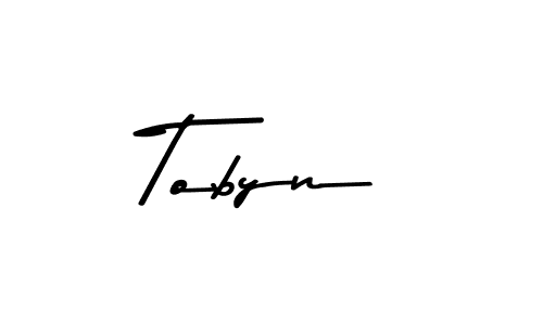 Design your own signature with our free online signature maker. With this signature software, you can create a handwritten (Asem Kandis PERSONAL USE) signature for name Tobyn. Tobyn signature style 9 images and pictures png