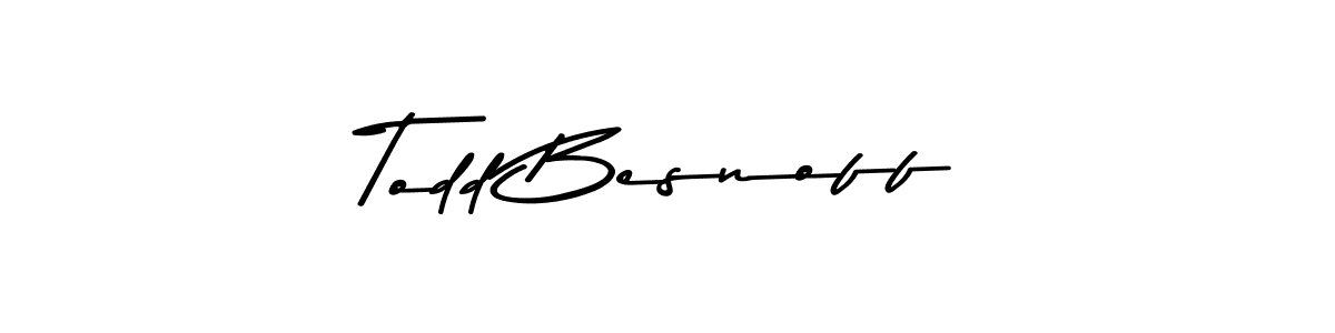 How to make Todd Besnoff name signature. Use Asem Kandis PERSONAL USE style for creating short signs online. This is the latest handwritten sign. Todd Besnoff signature style 9 images and pictures png