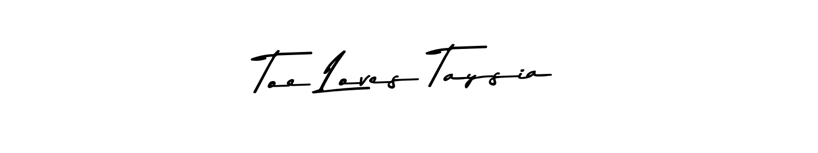 Asem Kandis PERSONAL USE is a professional signature style that is perfect for those who want to add a touch of class to their signature. It is also a great choice for those who want to make their signature more unique. Get Toe Loves Taysia name to fancy signature for free. Toe Loves Taysia signature style 9 images and pictures png