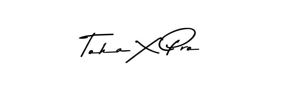 Make a beautiful signature design for name Toha X Pro. With this signature (Asem Kandis PERSONAL USE) style, you can create a handwritten signature for free. Toha X Pro signature style 9 images and pictures png