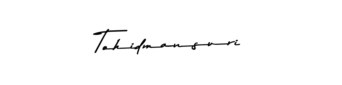 How to make Tohidmansuri name signature. Use Asem Kandis PERSONAL USE style for creating short signs online. This is the latest handwritten sign. Tohidmansuri signature style 9 images and pictures png