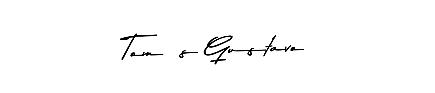 This is the best signature style for the Tomás Gustavo name. Also you like these signature font (Asem Kandis PERSONAL USE). Mix name signature. Tomás Gustavo signature style 9 images and pictures png