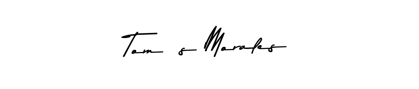 Create a beautiful signature design for name Tomás Morales. With this signature (Asem Kandis PERSONAL USE) fonts, you can make a handwritten signature for free. Tomás Morales signature style 9 images and pictures png