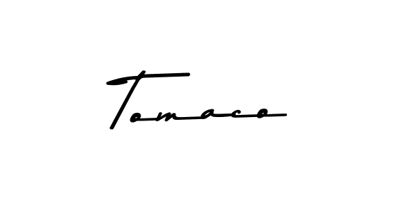 Make a beautiful signature design for name Tomaco. With this signature (Asem Kandis PERSONAL USE) style, you can create a handwritten signature for free. Tomaco signature style 9 images and pictures png