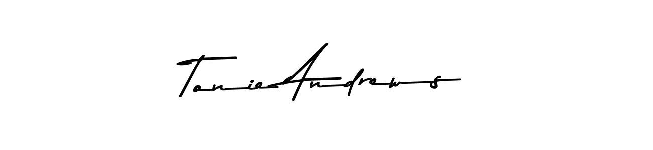 How to make Tonie Andrews name signature. Use Asem Kandis PERSONAL USE style for creating short signs online. This is the latest handwritten sign. Tonie Andrews signature style 9 images and pictures png