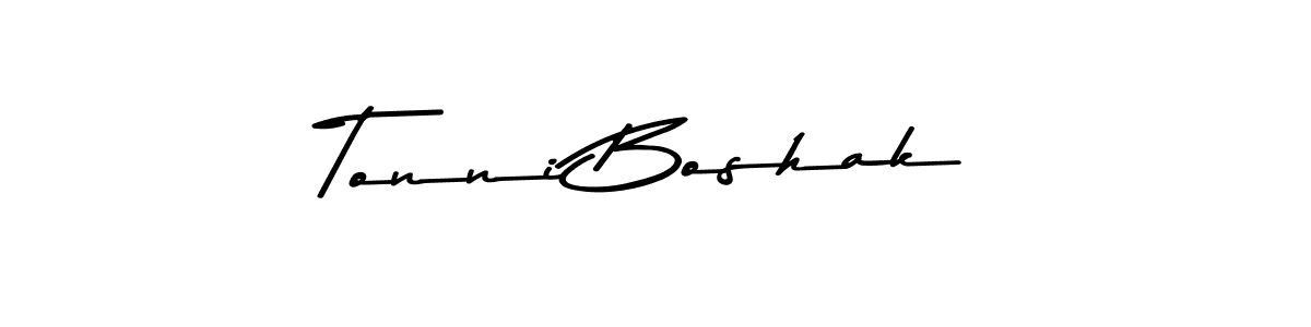 Tonni Boshak stylish signature style. Best Handwritten Sign (Asem Kandis PERSONAL USE) for my name. Handwritten Signature Collection Ideas for my name Tonni Boshak. Tonni Boshak signature style 9 images and pictures png