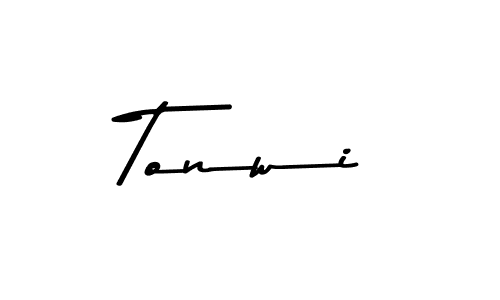 Create a beautiful signature design for name Tonwi. With this signature (Asem Kandis PERSONAL USE) fonts, you can make a handwritten signature for free. Tonwi signature style 9 images and pictures png