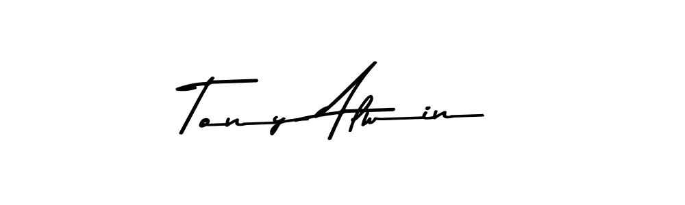 Use a signature maker to create a handwritten signature online. With this signature software, you can design (Asem Kandis PERSONAL USE) your own signature for name Tony Alwin. Tony Alwin signature style 9 images and pictures png