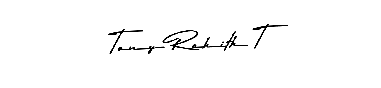 How to make Tony Rohith T name signature. Use Asem Kandis PERSONAL USE style for creating short signs online. This is the latest handwritten sign. Tony Rohith T signature style 9 images and pictures png