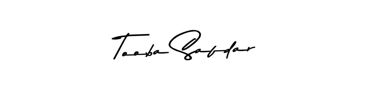 Make a beautiful signature design for name Tooba Safdar. With this signature (Asem Kandis PERSONAL USE) style, you can create a handwritten signature for free. Tooba Safdar signature style 9 images and pictures png