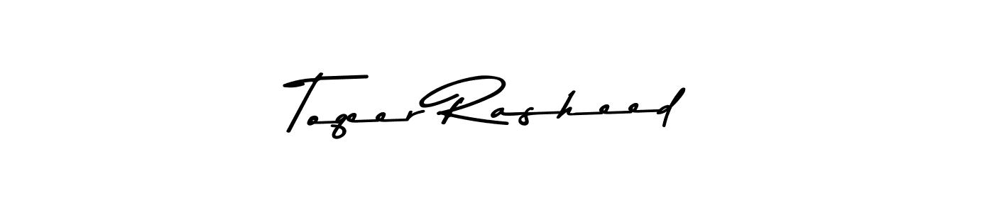 Use a signature maker to create a handwritten signature online. With this signature software, you can design (Asem Kandis PERSONAL USE) your own signature for name Toqeer Rasheed. Toqeer Rasheed signature style 9 images and pictures png