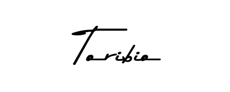 A stylish, flowing autograph style designed for name Toribio using Asem Kandis PERSONAL USE typography. Perfect for digital creative projects. Toribio signature style 9 images and pictures png