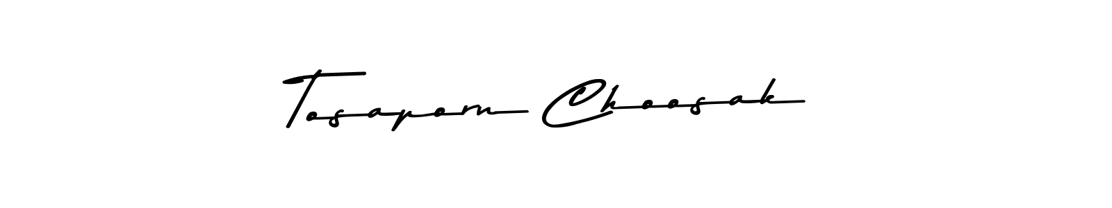 How to make Tosaporn Choosak name signature. Use Asem Kandis PERSONAL USE style for creating short signs online. This is the latest handwritten sign. Tosaporn Choosak signature style 9 images and pictures png