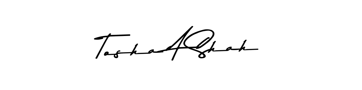Make a beautiful signature design for name Tosha A Shah. With this signature (Asem Kandis PERSONAL USE) style, you can create a handwritten signature for free. Tosha A Shah signature style 9 images and pictures png